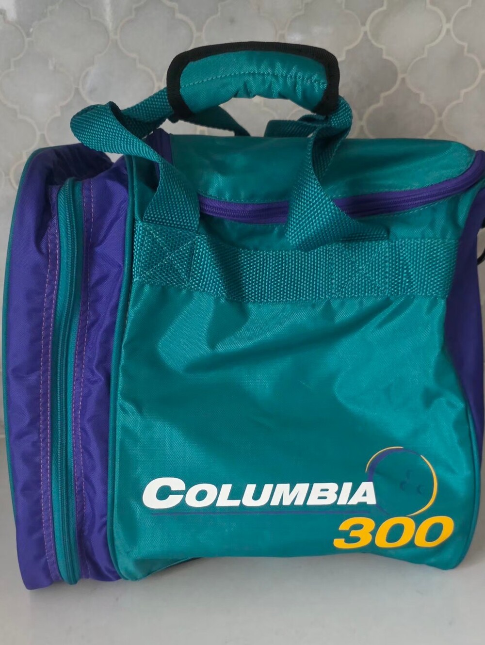 Columbia 300 1 Ball Bowling Bag Teal/Purple Zip 2 Pockets